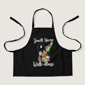 You'll Never Walk Alone Father Daughter Autism Apron