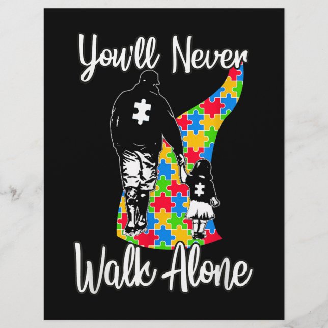You'll Never Walk Alone Father Daughter Autism Letterhead (Front)