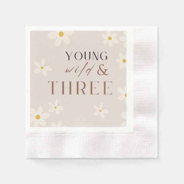 Youn Wild & THREE Cocktail Napkins (Front)