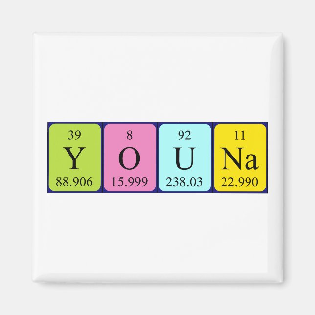 Youna periodic table name magnet (Front)
