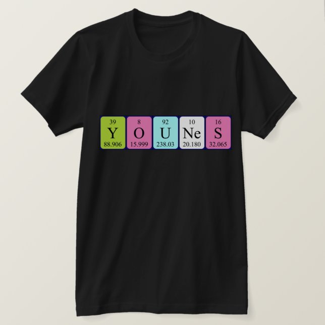 Younes periodic table name shirt (Design Front)