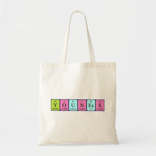 Youness periodic table name tote bag (Front)