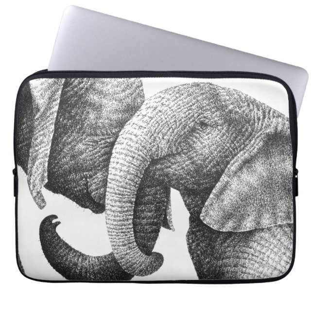 Young African Elephants Electronics Bag (Front)