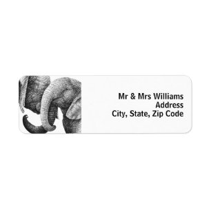 Young African Elephants Label