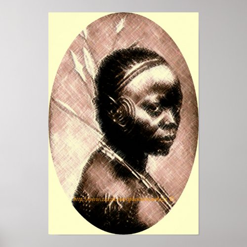 Young African Yuli Ikelemba girl_Cross Hatch art Poster