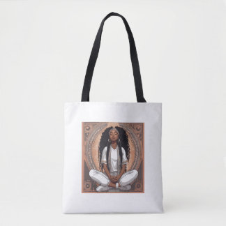 young afro girl tote bag