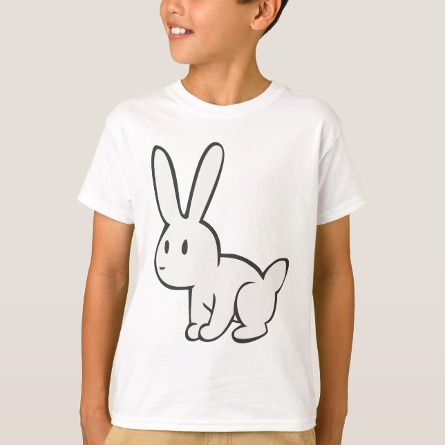 Young and Cute White Rabbit T-Shirt (Front)