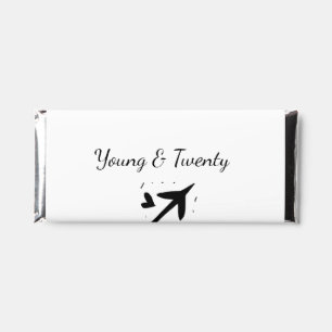 Young and twenty adventure happy birthday add name hershey bar favors