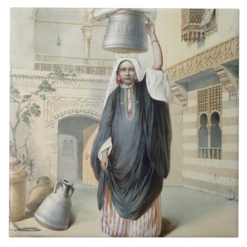 Young Arab Girl Returning from the Hammam in Cairo Ceramic Tile
