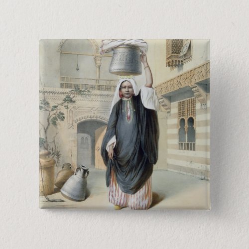 Young Arab Girl Returning from the Hammam in Cairo Pinback Button