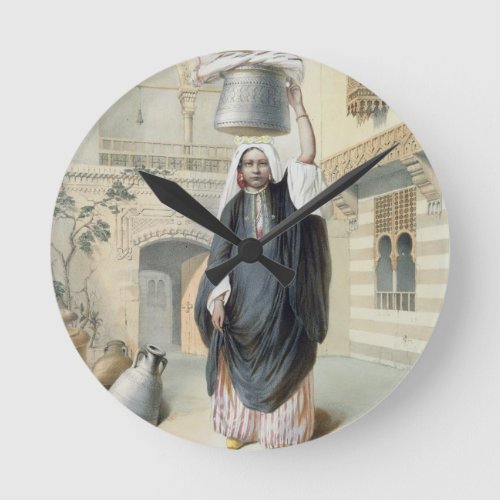 Young Arab Girl Returning from the Hammam in Cairo Round Clock