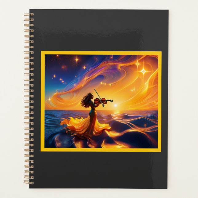 Young Asian Girl Playing Violin Surreal Scene Planner (Front)