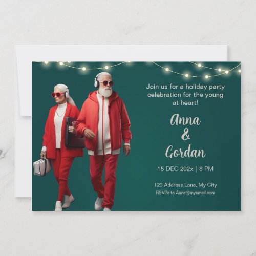 Young at heart holiday party invitation