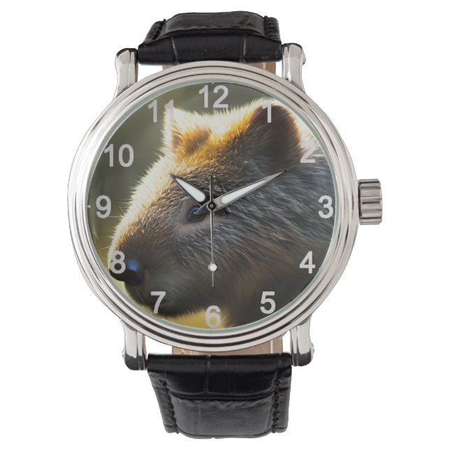 Young Australian Wombat, Wrist Watch (Front)