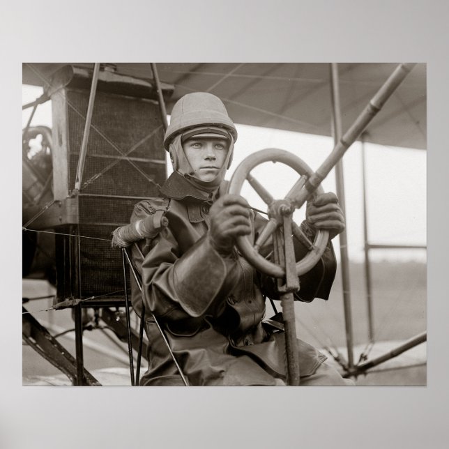 Young Aviator, 1912. Vintage Photo Poster (Front)