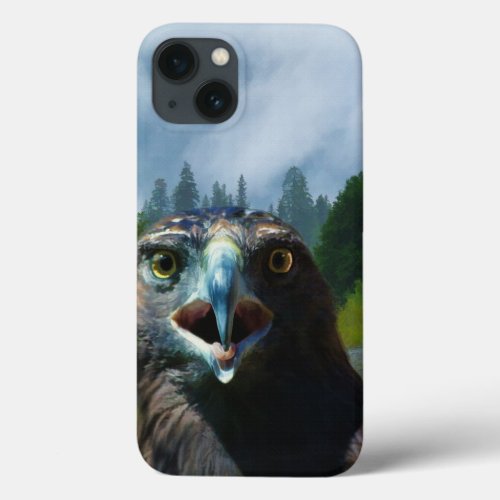 Young Bald Eagle and Misty Alaskan River iPhone 13 Case