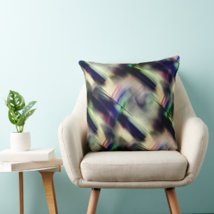 Young bamboo texture in green and black polished throw pillow