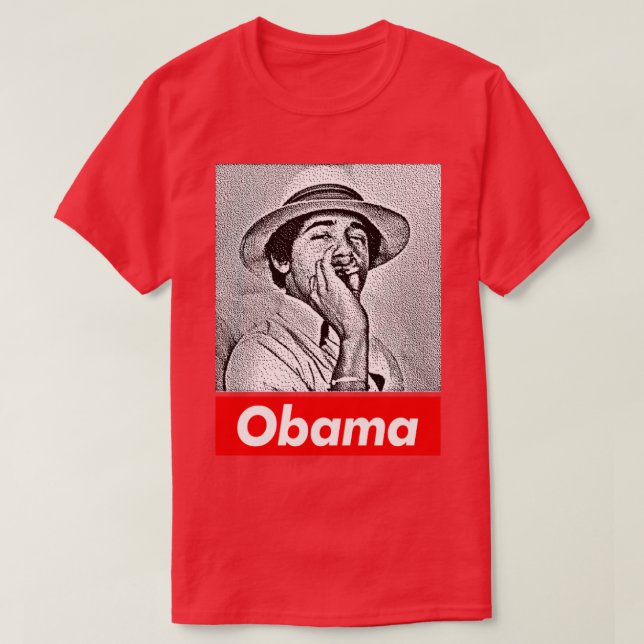 Young Barack Obama 8bit Fan Art T-Shirt (Design Front)