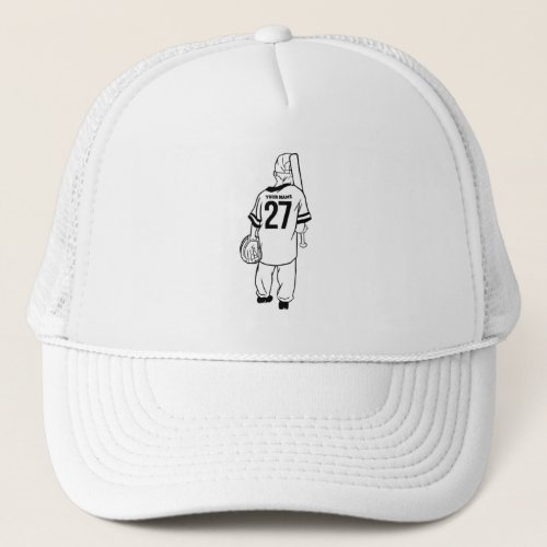 Young baseball player trucker hat
