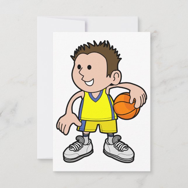 Young Basketball Player Invitations (Front)