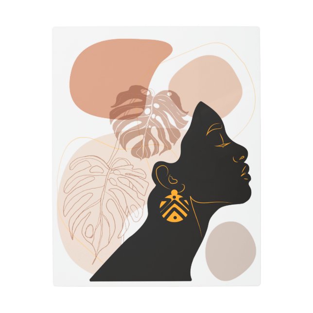 Young beautiful african american woman BLM Metal Print (Front)