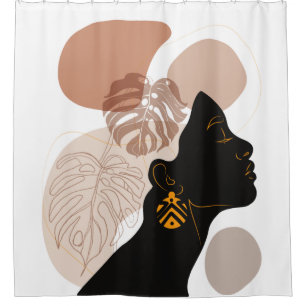 Young beautiful african american woman BLM Shower Curtain