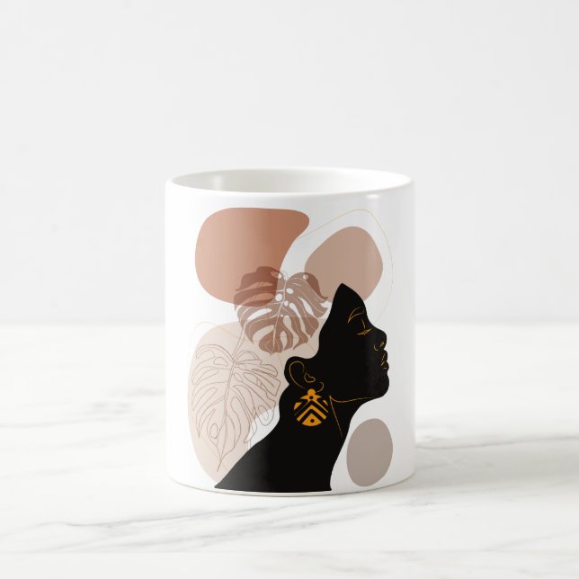 Young beautiful african american woman coffee mug (Center)