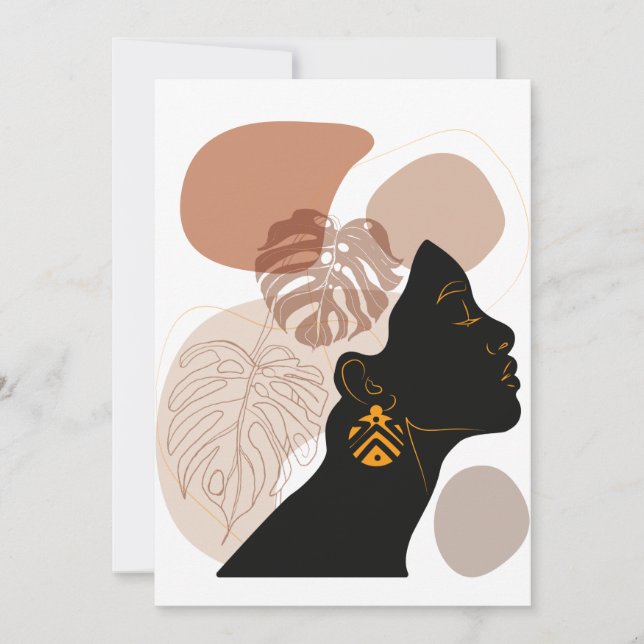 Young beautiful african american woman invitation (Front)