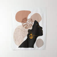 Young beautiful african american woman tapestry