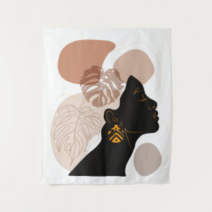 Young beautiful african american woman tapestry