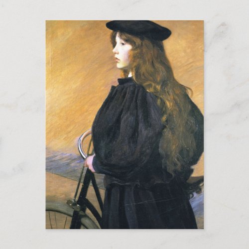 Young Bicyclist by Lilla Cabot Perry Postcard