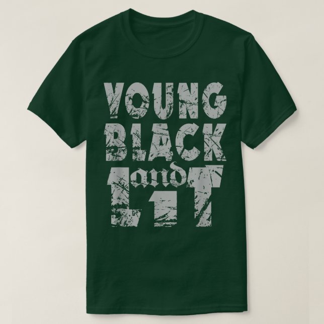 Young Black and Lit Pride African American History T-Shirt (Design Front)