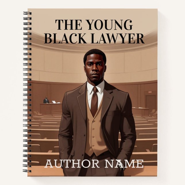 Young Black Lawyer Book Cover Inspiration Notebook (Front)