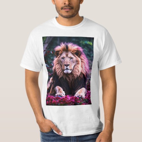 Young boy for t_shirt with male lion