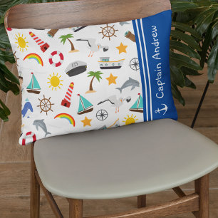 Young Boy's Captain Sailor Nautical Accent Pillow