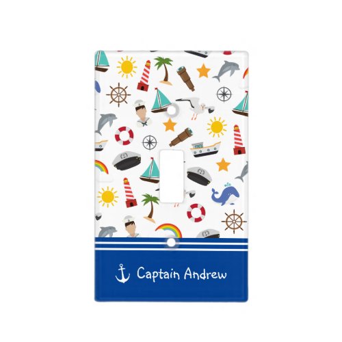 Young Boys Captain Sailor Nautical Light Switch Cover
