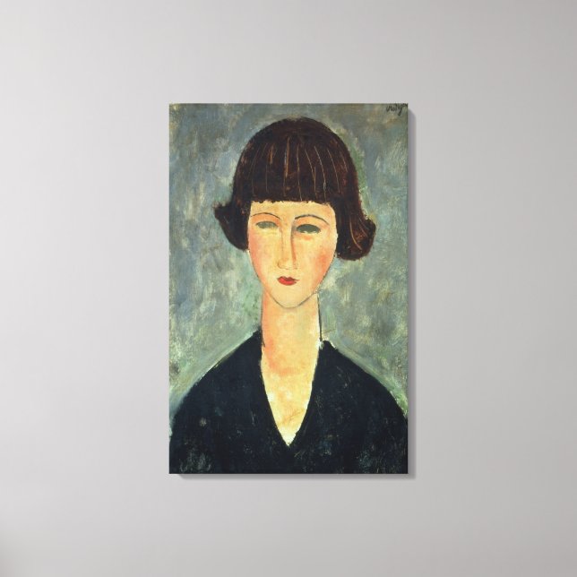 Young Brunette, 1917 (oil on canvas) Canvas Print (Front)