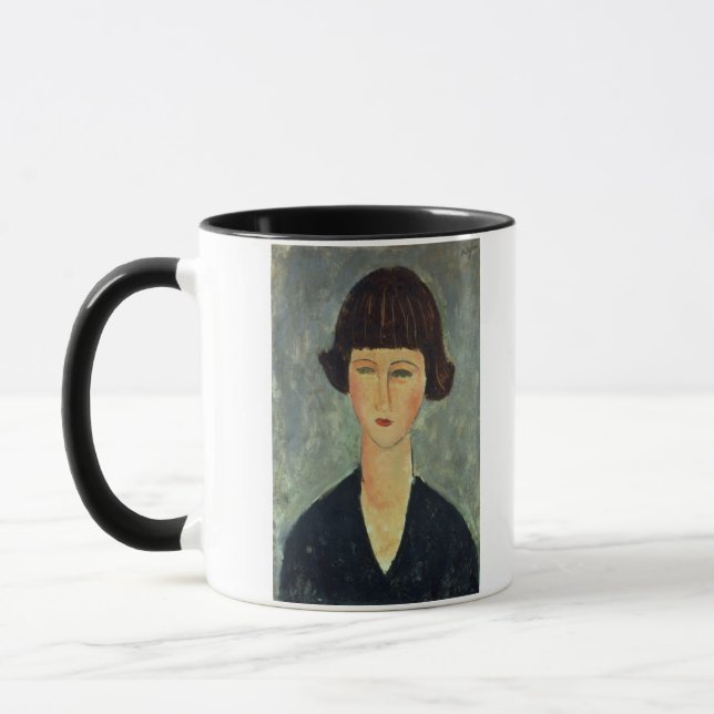 Young Brunette, 1917 (oil on canvas) Mug (Left)