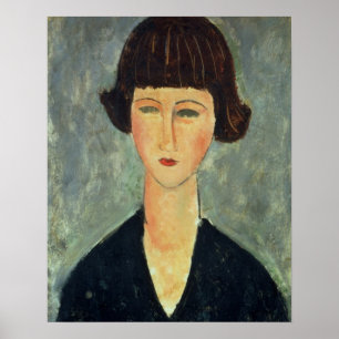 Young Brunette, 1917 (oil on canvas) Poster