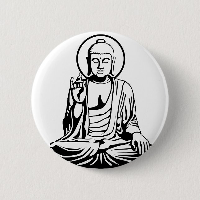 Young Buddha No.1 (black) Button (Front)