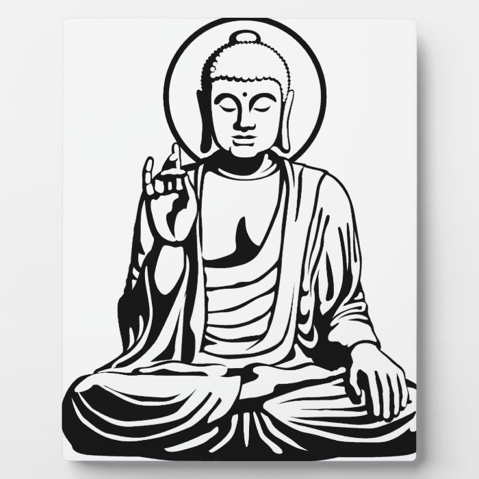 Young Buddha No.1 (black white) Photo Plaques