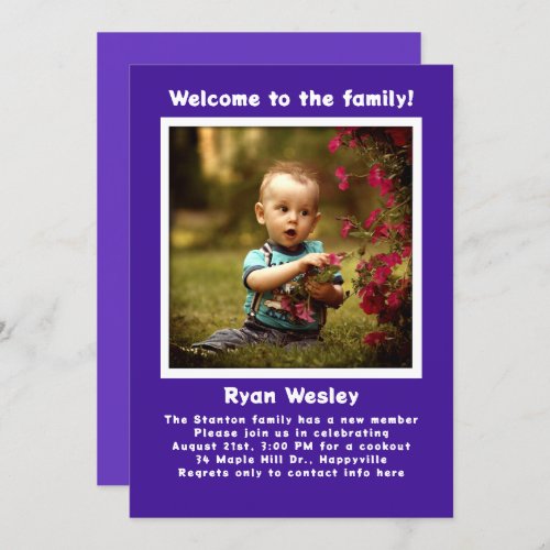 Young Child Adoption Party Photo Invitation