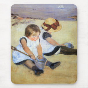Young Children Playing on the Beach (Mary Cassatt) Mouse Pad