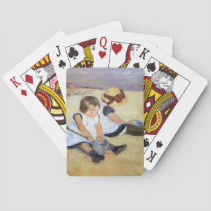 Young Children Playing on the Beach (Mary Cassatt) Poker Cards