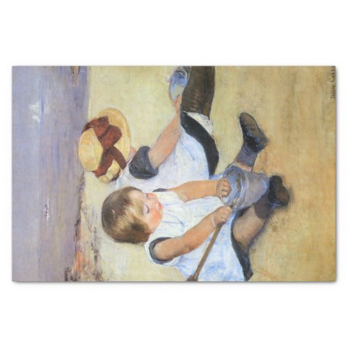 Young Children Playing on the Beach Mary Cassatt Tissue Paper