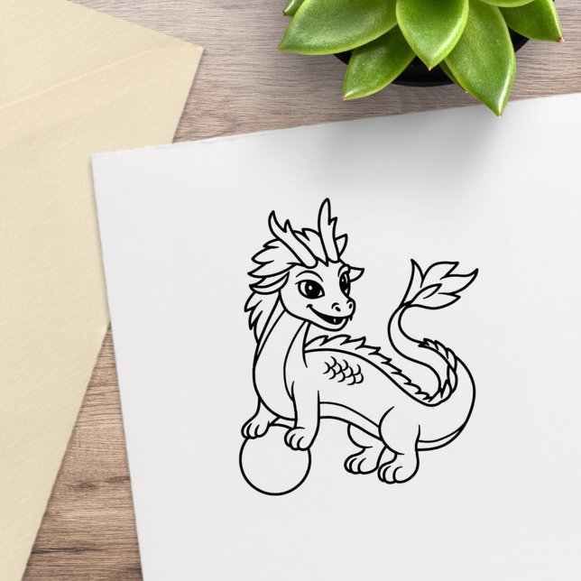 Young Chinese Dragon Rubber Stamp (Creator Uploaded)