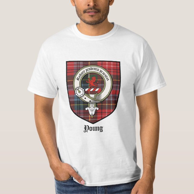Young Clan Badge / Clan Crest / Tartan T-Shirt (Front)