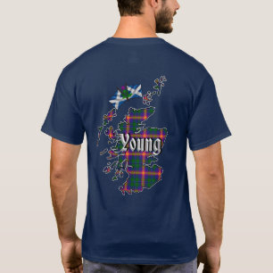 Young Clan Badge & Tartan Map of Scotland T-Shirt