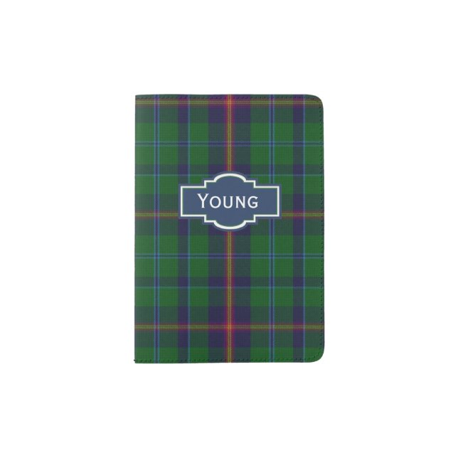 Young Clan Plaid Personalized Passport Holder (Front)