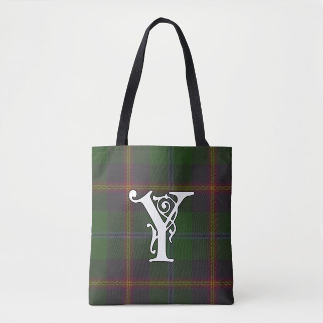 Young Clan Tartan Monogram Tote Bag (Front)